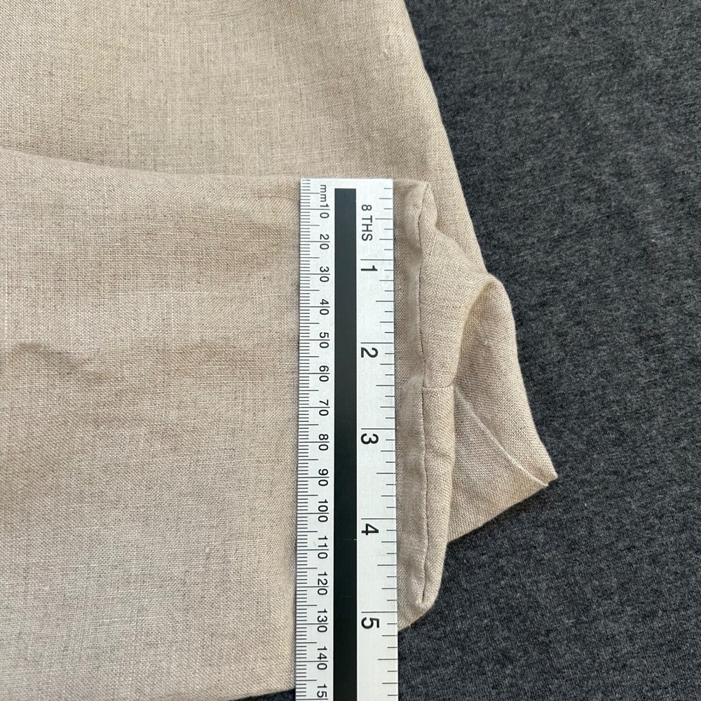 Eileen Fisher Linen Tote Bag Beige Shoulder Shopper Minimalist Tie Closure - Picture 9 of 9